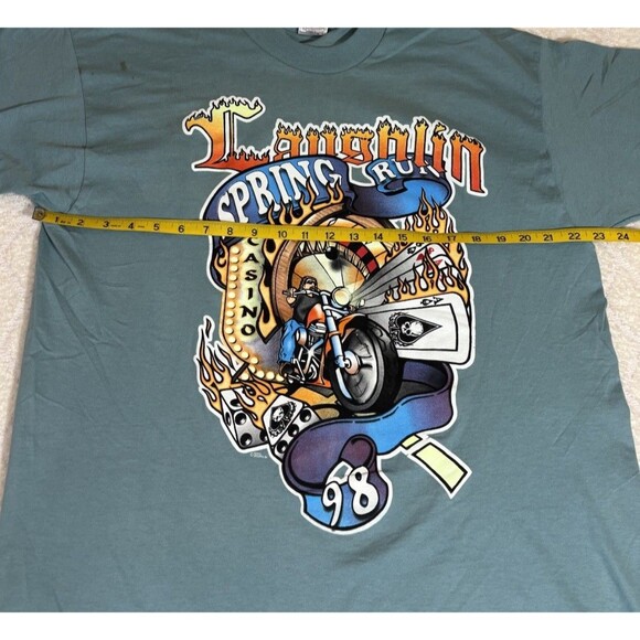 Vintage 1998 Laughlin NV Spring Run Motorcycle Rally 2 Sided Tee Size XL - Picture 15 of 15